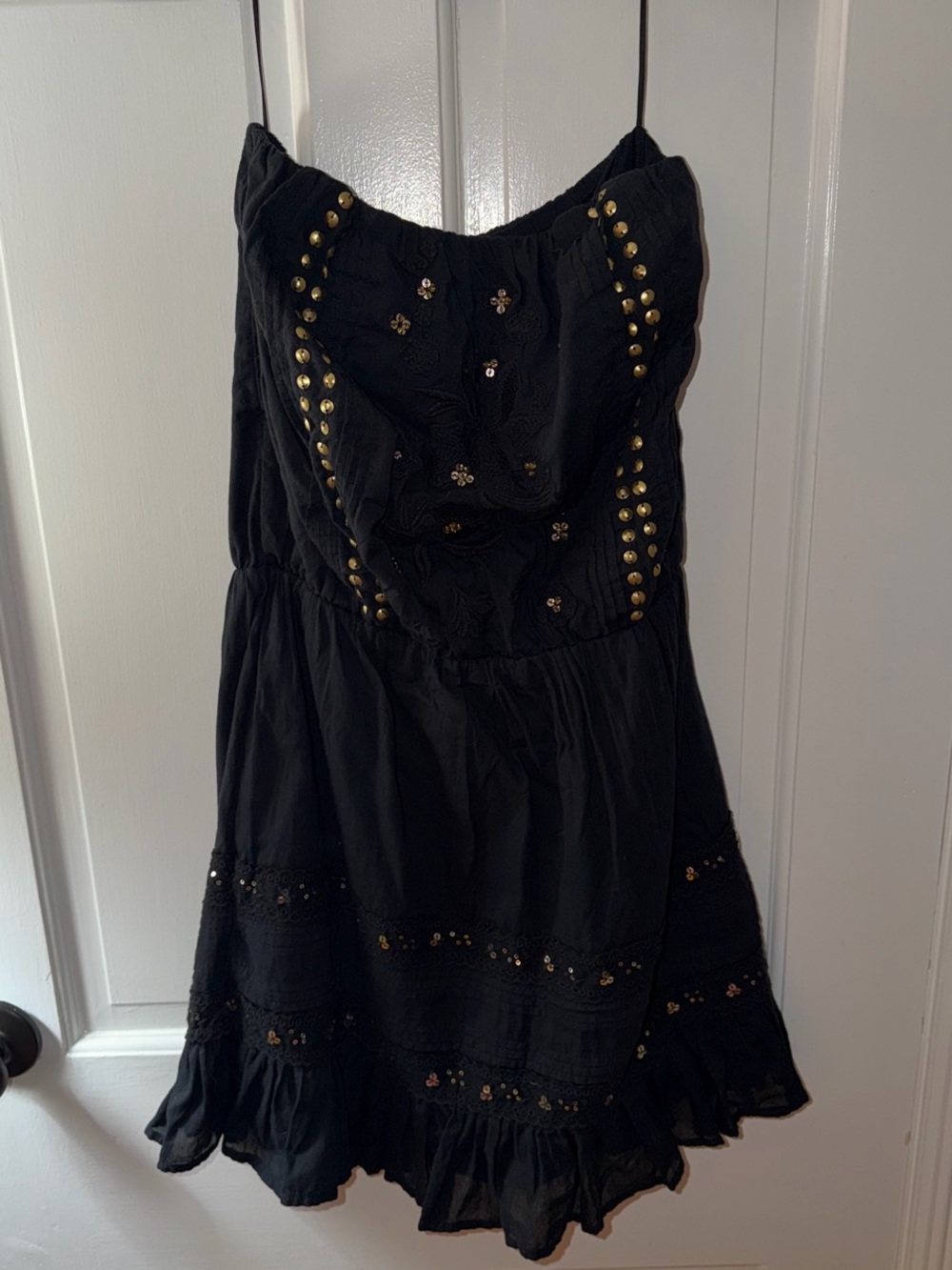 Abercrombie & Fitch Black Strapless Studded Sundress